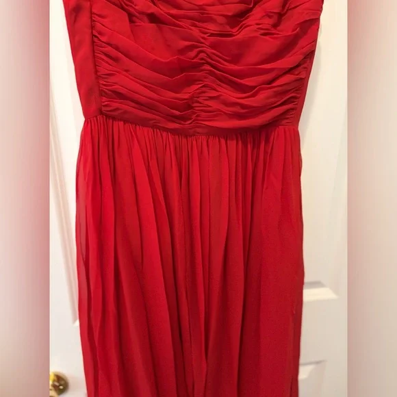 Moulinette Soeurs Gracia Dress Size 8 Red Silk Chiffon Anthropologie - Picture 4 of 10